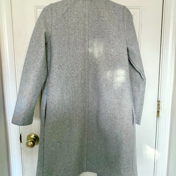 Zara Gray Peacoat Wool Trenchcoat - Picture 2 of 3